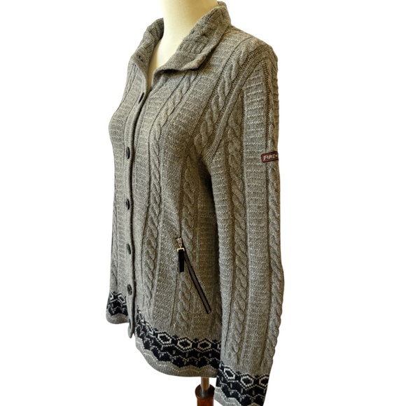 BOGNER FIRE & ICE BUTTON FRONT CARDIGAN SWEATER WOOL BLD CABLE KNIT APRES SKI S - Picture 5 of 10